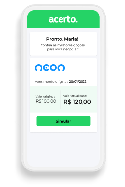 Celular mostrando tela do site de negociação digital